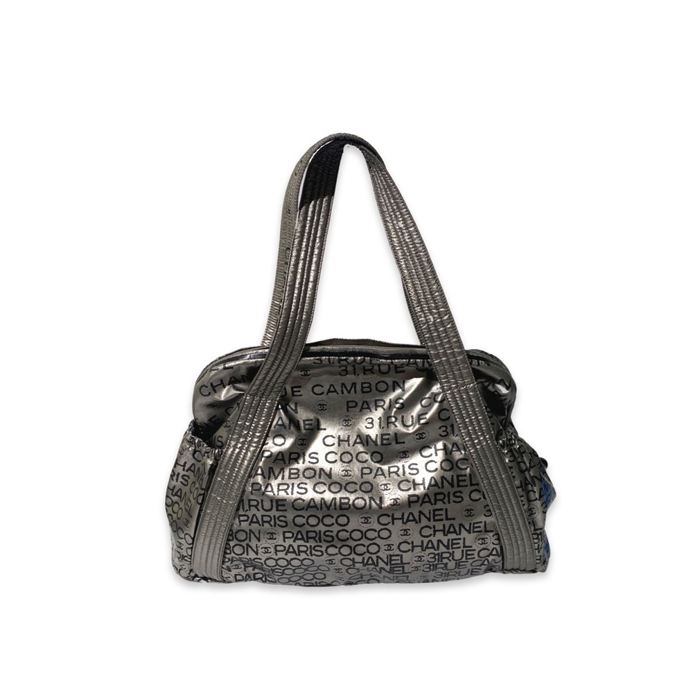 Chanel 2008 Unlimited Rue Cambon 32 Silver Bowling Bag